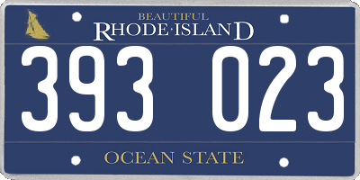 RI license plate 393023