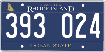 RI license plate 393024