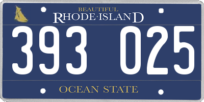 RI license plate 393025