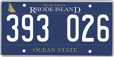 RI license plate 393026