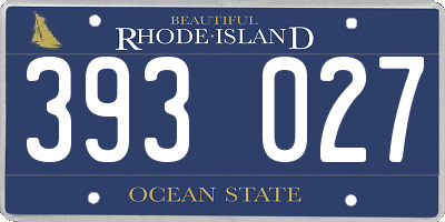 RI license plate 393027