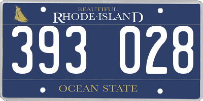 RI license plate 393028