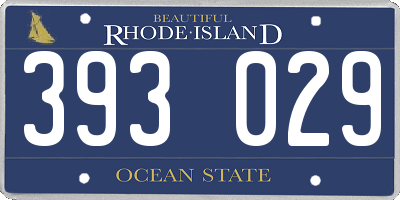 RI license plate 393029