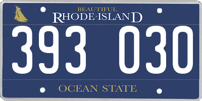 RI license plate 393030
