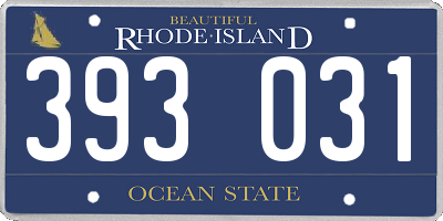 RI license plate 393031