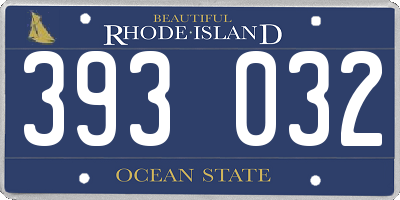 RI license plate 393032