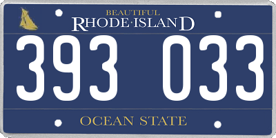 RI license plate 393033