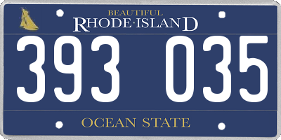 RI license plate 393035