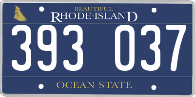 RI license plate 393037