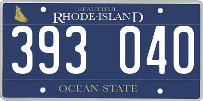 RI license plate 393040