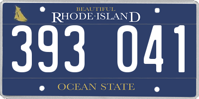 RI license plate 393041