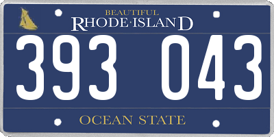 RI license plate 393043