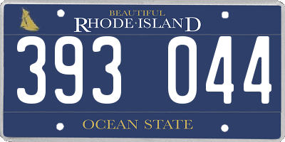RI license plate 393044