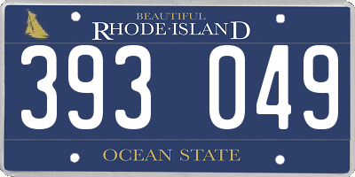 RI license plate 393049