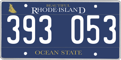 RI license plate 393053