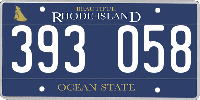 RI license plate 393058