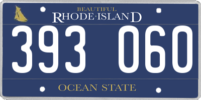 RI license plate 393060