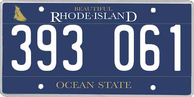 RI license plate 393061