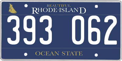 RI license plate 393062