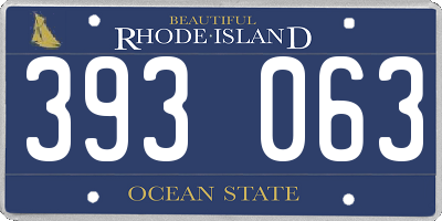 RI license plate 393063