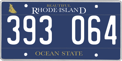 RI license plate 393064