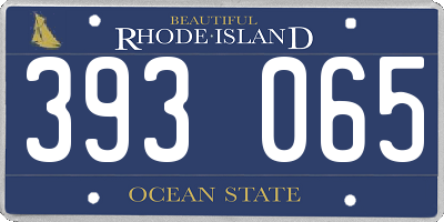 RI license plate 393065