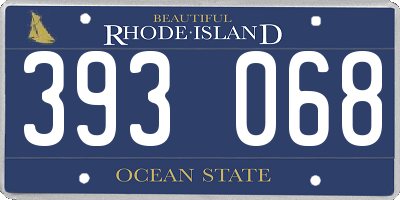 RI license plate 393068