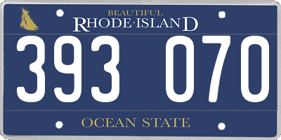 RI license plate 393070