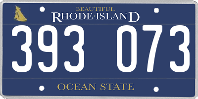 RI license plate 393073