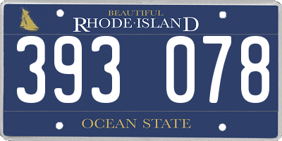 RI license plate 393078