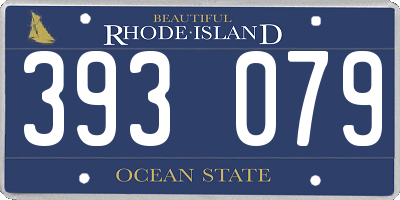 RI license plate 393079