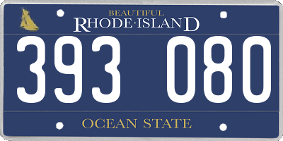 RI license plate 393080