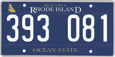 RI license plate 393081