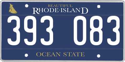 RI license plate 393083