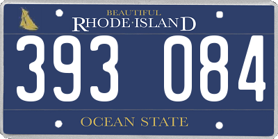 RI license plate 393084
