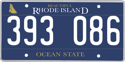 RI license plate 393086