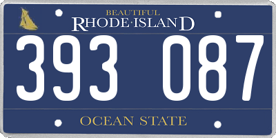 RI license plate 393087