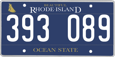 RI license plate 393089