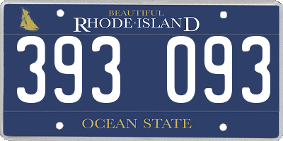 RI license plate 393093