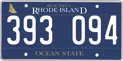 RI license plate 393094