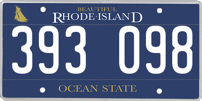 RI license plate 393098