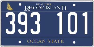 RI license plate 393101