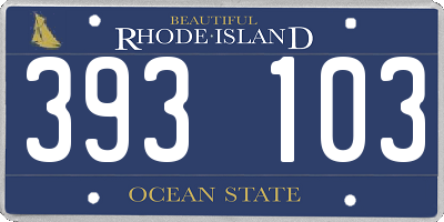 RI license plate 393103