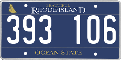 RI license plate 393106
