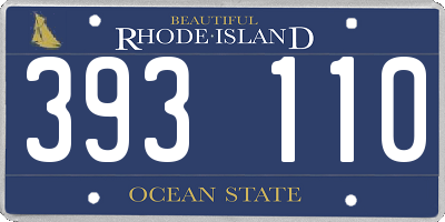 RI license plate 393110