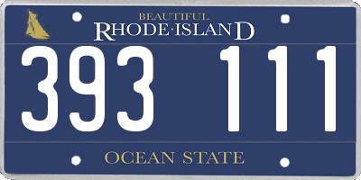 RI license plate 393111