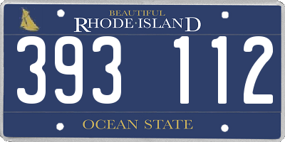 RI license plate 393112