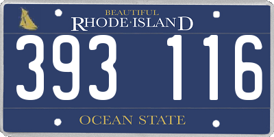 RI license plate 393116