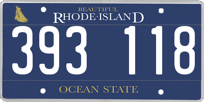 RI license plate 393118