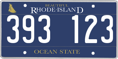 RI license plate 393123